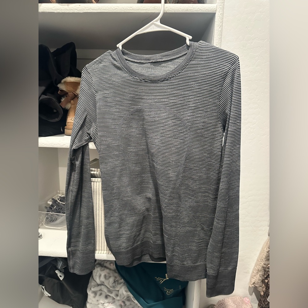 lululemon athletica Black and White Striped Top
